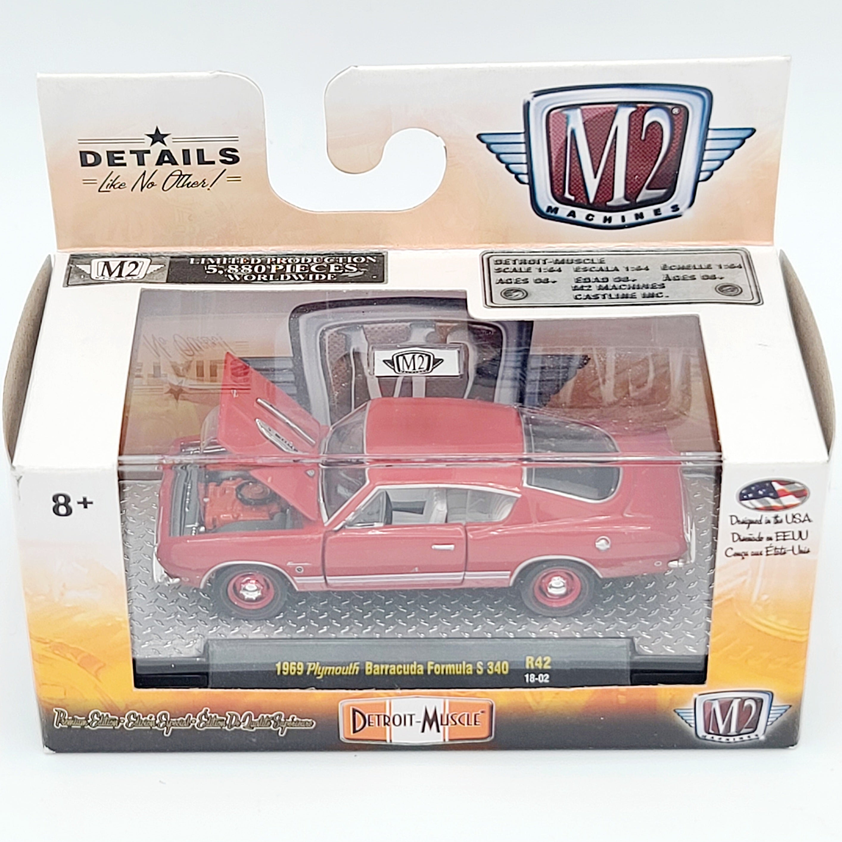 M2 Machines '69 Plymouth Barracuda Formula S 340 (2018 Detroit Muscle Rel. 42)